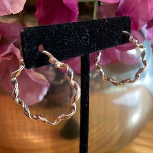 UltraFine Silver 1” Twisted Hoop Earrings